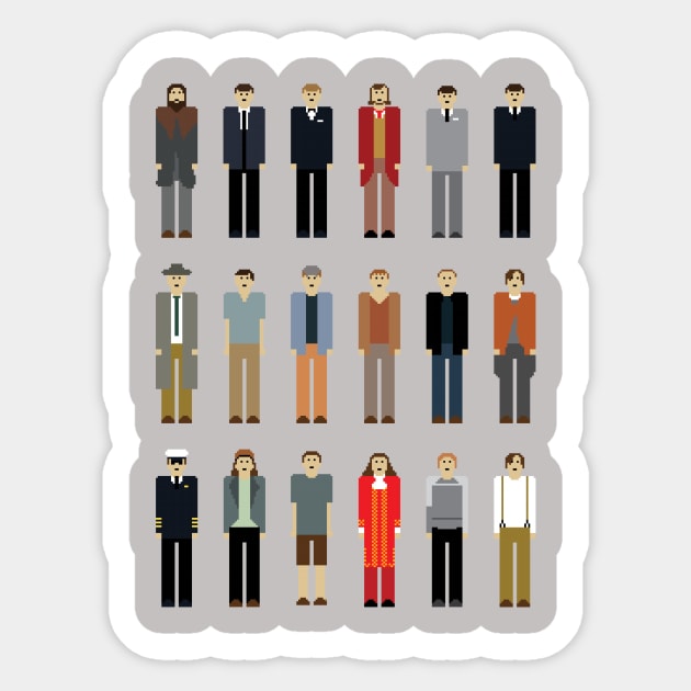 Leo's many characters Sticker by Bomdesignz